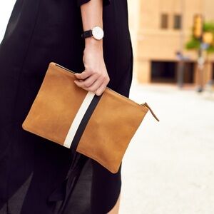 Clare V. nubuck clutch pouch
